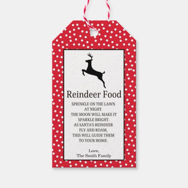Rentier Food-Geschenkmarken Geschenkanhänger (Vorderseite)