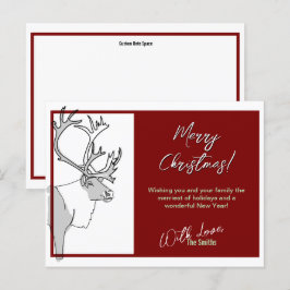 Rentier Frohe Weihnachten individuell anpassbar Postkarte