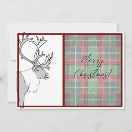 Rentier Frohe Weihnachten Kariert anpassbar Karte