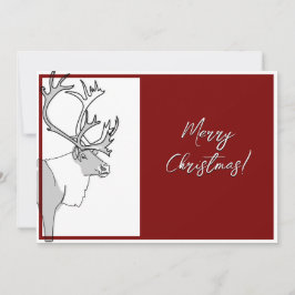 Rentier Frohe Weihnachten Kariert anpassbar Karte