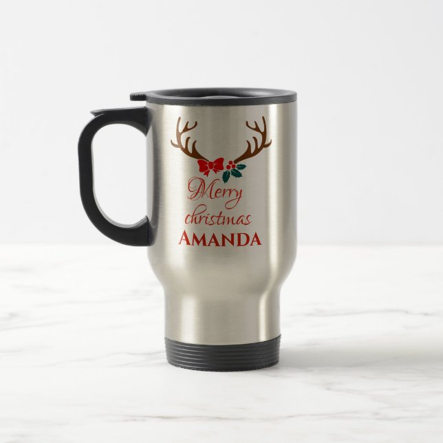 Rentier - Frohe Weihnachten Reisebecher (Links)