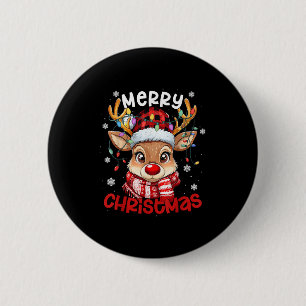 Rentier Frohe Weihnachts Weihnachts Weihnachtsfami Button