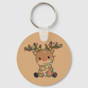 Rentier Frohe Weihnachts-Wintertiere Hirsch Keych Schlüsselanhänger