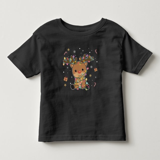 Rentier Frohe Weihnachts Wintertiere Hirsche Kleinkind T-shirt (Vorderseite)