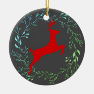 Rentier - Füchsin Keramik Ornament