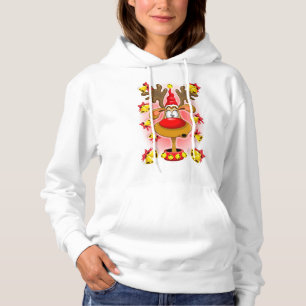 Rentier Fun Weihnachten Cartoon mit Bells Alarms Hoodie