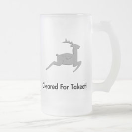 Rentier für Abflug freigegeben Mattglas Bierglas