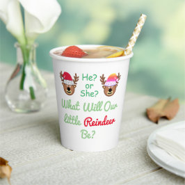 Rentier Gender Reveal Pappbecher