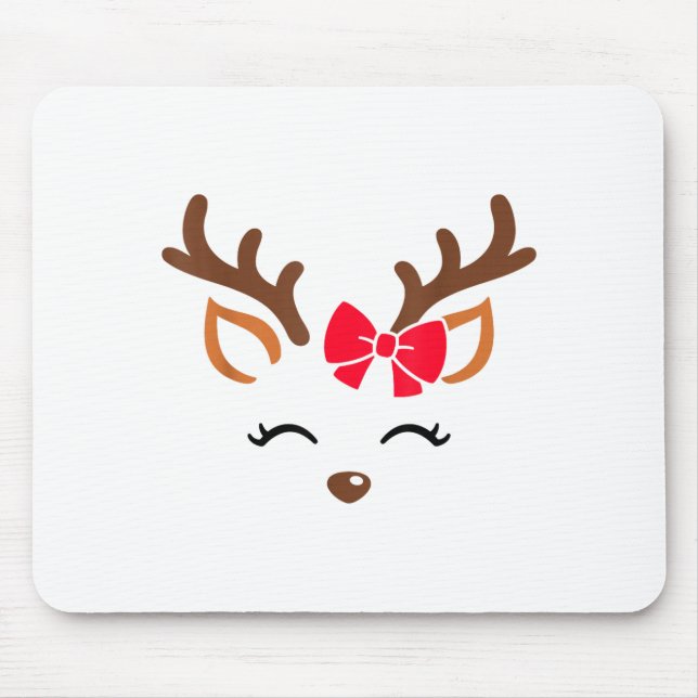 Rentier-Gesicht Weihnachtskostüm Xmas Pyjama G Mousepad (Vorne)
