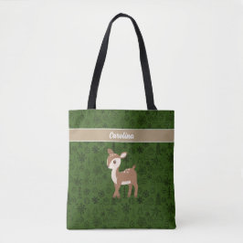 Rentier - grünes Muster Monogramm Tasche