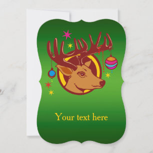 Rentier / Hirsch / Weihnachten + Ihr Text & Backgr
