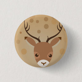 Rentier-Illustration auf braunem Hintergrund Button