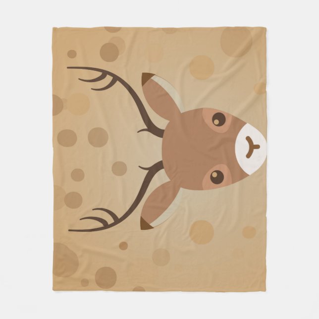Rentier-Illustration auf braunem Hintergrund Fleecedecke (Vorderseite)