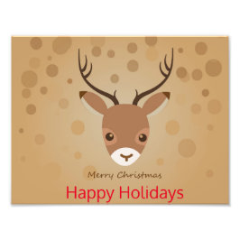 Rentier-Illustration auf braunem Hintergrund Fotodruck