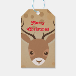 Rentier-Illustration auf braunem Hintergrund Geschenkanhänger