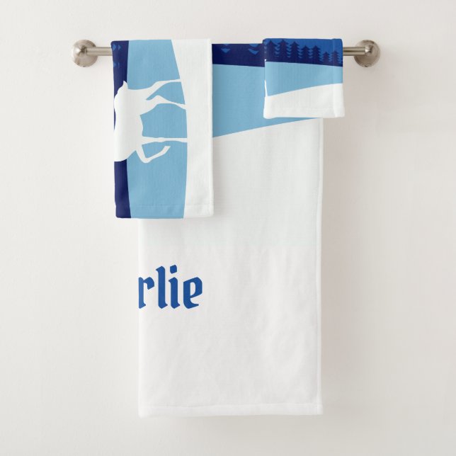 Rentier Illustration individuelle Name Handtuch Se Badhandtuch Set (Insitu)