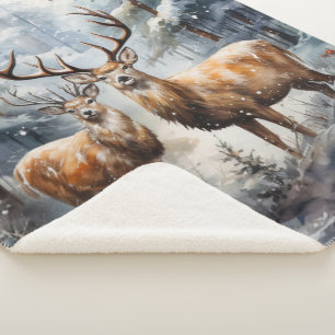 Rentier im Winter Wonderland Sherpadecke