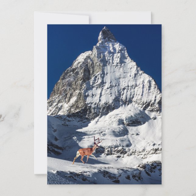 Rentier in Bergkollektion Feiertagskarte (Vorderseite)