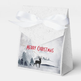 Rentier in der Wildgrau-Wasserfarbe Weihnachten Geschenkschachtel