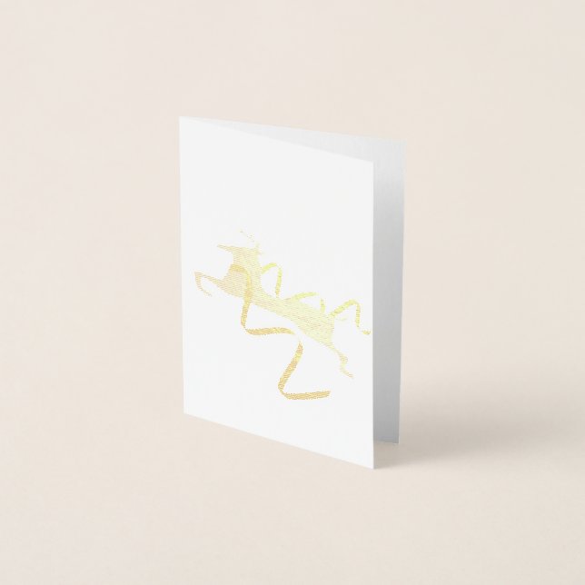 Rentier in Gold Weihnachtskarten Folienkarte (Vorderseite)
