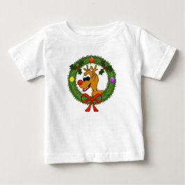 Rentier in Wreath Kleinkind Ruffle Dress Baby T-shirt