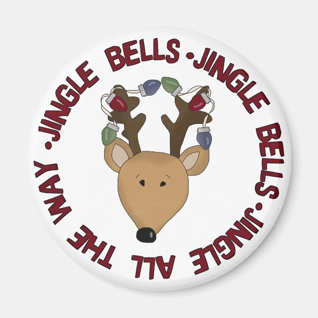 Rentier Jingle Bells Tshirts und Geschenke Magnet (Vorne)