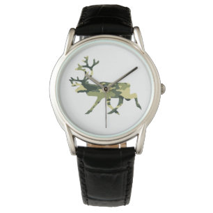 Rentier/Karibik-Waldkamouflage / Camouflage Armbanduhr