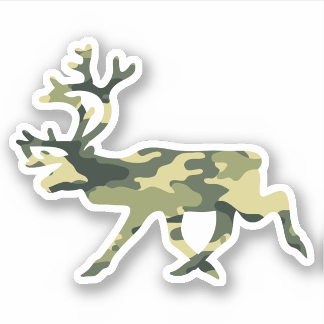 Rentier/Karibik-Waldkamouflage / Camouflage Aufkleber (Vorderseite)