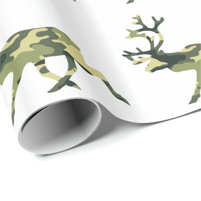 Rentier/Karibik-Waldkamouflage / Camouflage Geschenkpapier (Rolleneckpunkt)