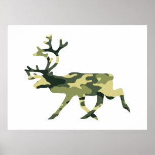 Rentier/Karibik-Waldkamouflage / Camouflage Poster