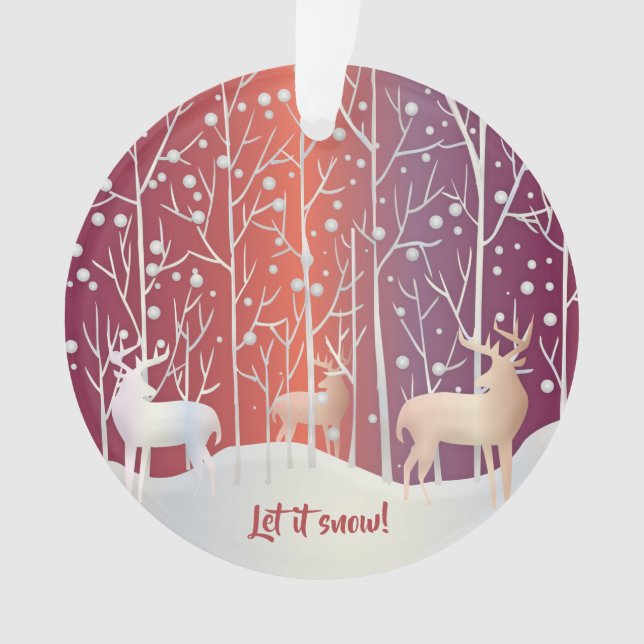 Rentier, lasst es schneit! Weihnachten Ornament (Vorderseite)