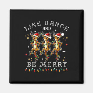 Rentier Line Tanz und sei froh Weihnachten festlic Magnet