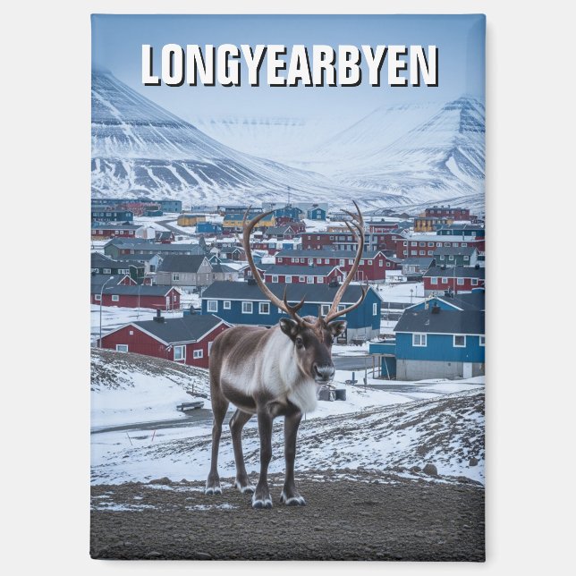 Rentier Longyearbyen Svalbard Norwegen Magnet (Vorderseite)