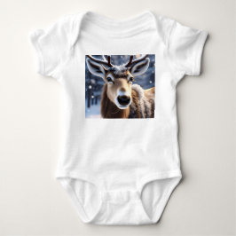 Rentier Magic: Nahes Up von Santas Loyal Companion Baby Strampler