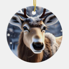 Rentier Magic: Nahes Up von Santas Loyal Companion Keramik Ornament