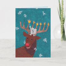 Rentier Menorah zu Weihnachten und Hannukah