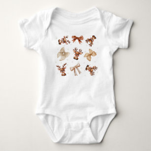 Rentier mit Bows Coquette Baby T-Shirt Baby Strampler