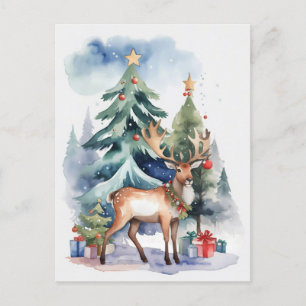 Rentier mit Geschenken Postkarte