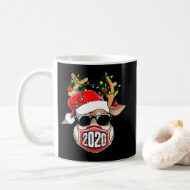 Rentier mit Gesichtsmaske Weihnachten 2020 Familie Kaffeetasse