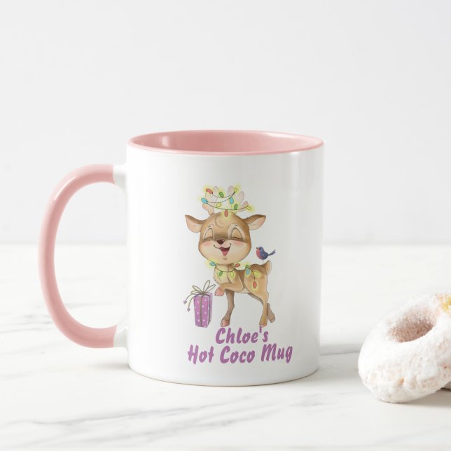 Rentier mit Licht Tasse (Mit Donut)