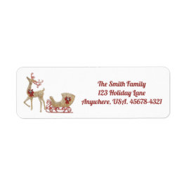 Rentier mit Sleigh Return Address Label