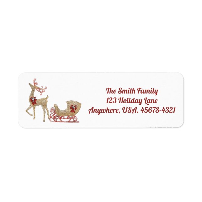 Rentier mit Sleigh Return Address Label (Vorne)