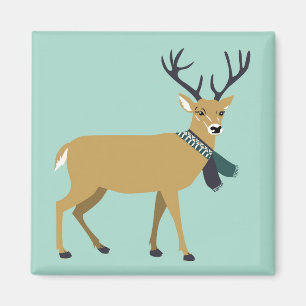 Rentier mit Winterschlaf (Weihnachtstier) Magnet