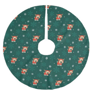 Rentier Mops Weihnachtsmuster Polyester Weihnachtsbaumdecke