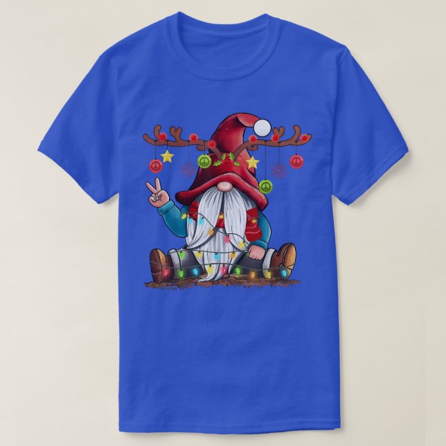 Rentier Niedlich Gnome Weihnachtsbaum Gnome Pea T-Shirt (Design vorne)
