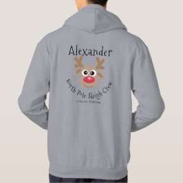 Rentier North Pole Sleigh Crew Spaß Weihnachten Hoodie