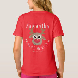 Rentier North Pole Sleigh Crew Weihnachten Roter A T-Shirt