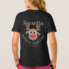 Rentier North Pole Sleigh Crew Weihnachten T-Shirt