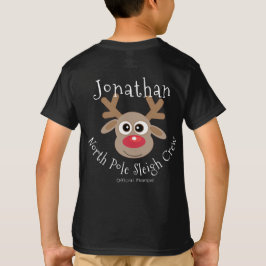 Rentier North Pole Sleigh Crew Weihnachten T-Shirt