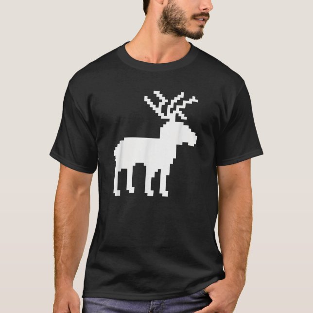 Rentier-norwegisches Muster T-Shirt (Vorderseite)